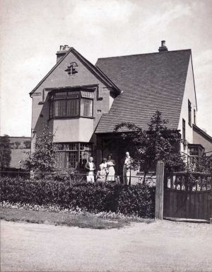 The Haven, Netherfield Road, Charles Edward Teale pictured far right.  The house built in 1930 was designed by F, E, Rogers